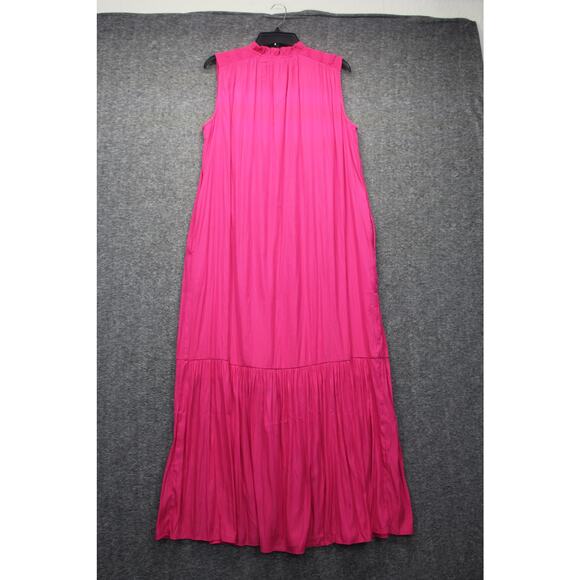 CHICO'S Pink Ruffle Tiered Sleeveless Maxi Dress Size 2 US Large / 12 - Picture 2 of 6